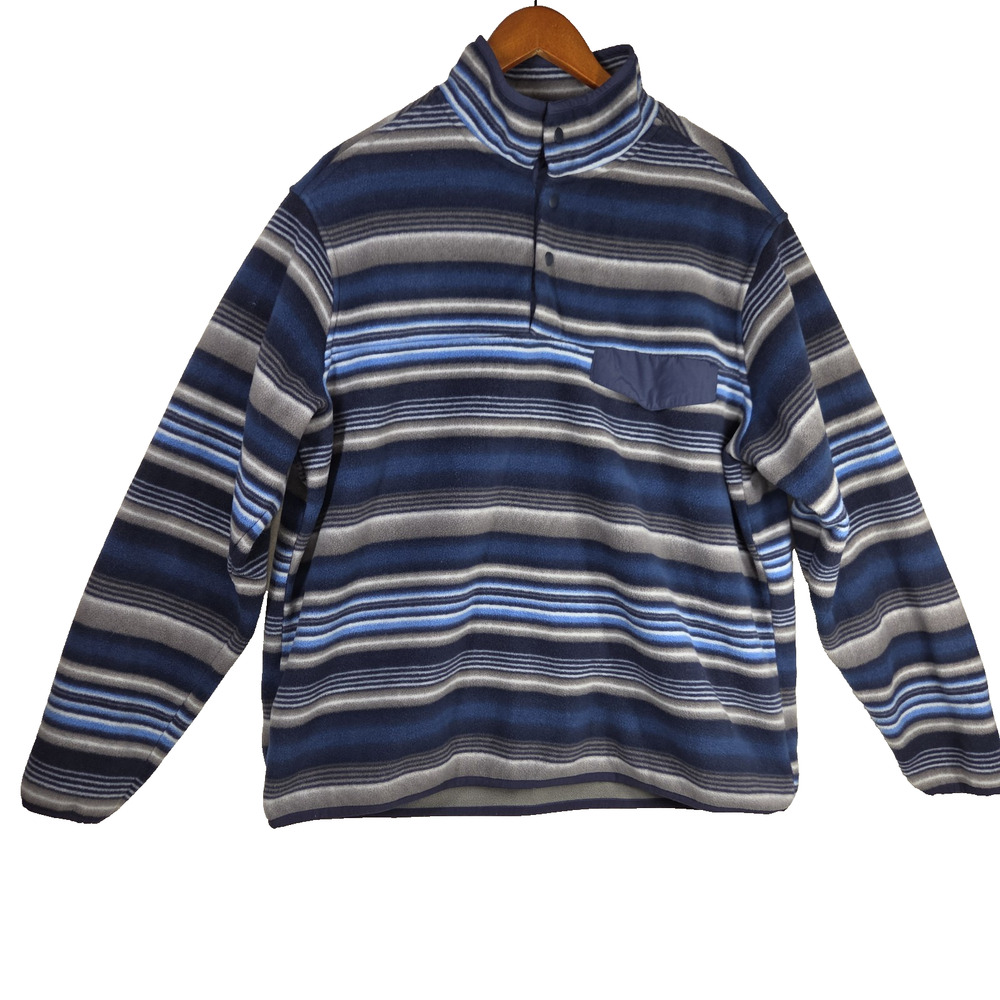 Vtg Southern Grit Mens Sweater Shirt Fleece Jacket XL Blue Western Winter Cold